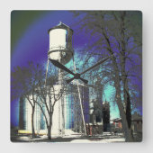 きらめくウォータータワー スクエア壁時計 (正面)