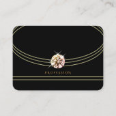 きらめくエレガントオレンジ色の黒いきらめく宝石 名刺 (正面)