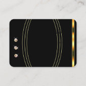 きらめくエレガントオレンジ色の黒いきらめく宝石 名刺 (裏面)