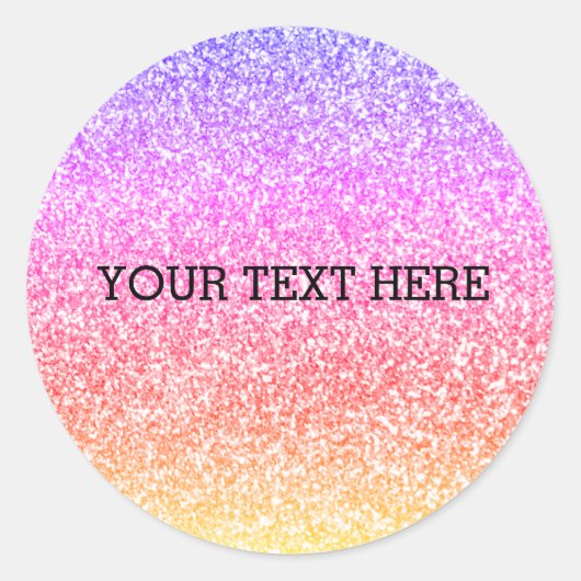 きらめくエレガントガーリーカラフル ラウンドシール (正面)