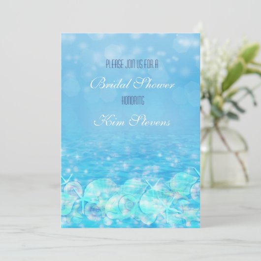 きらめくエレガントビーチウォーターサマーバースデーパーティー 招待状 (スタンド正面)