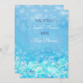 きらめくエレガントビーチウォーターサマーバースデーパーティー 招待状 (正面/裏面)