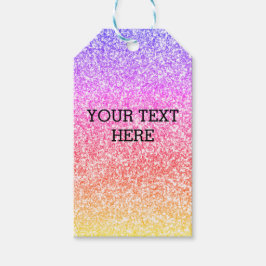 きらめくエレガント虹カラフル ギフトタグ