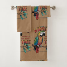 きらめくオウムをフルーツツリーブランチ