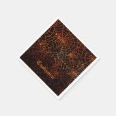 きらめくオレンジスパイダーウェブナプキン スタンダードカクテルナプキン (角)