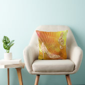 きらめくオレンジ音楽ノート及びスチレットヒール クッション (椅子)