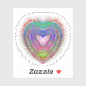 きらめくカラフルネオンハートbohoグラフィック シール (シート)