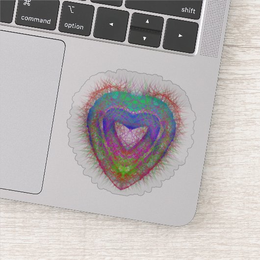 きらめくカラフルネオンハートbohoグラフィック シール (詳細)