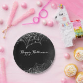 きらめくクモの巣ハローウィンパーティ ペーパープレート (パーティー)