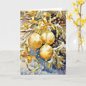 きらめくクリスマスエレガンス カード (黄色い花)