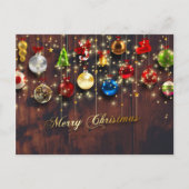 きらめくクリスマスオーナメント&スノーフレーク シーズンポストカード (正面)