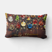 きらめくクリスマスオーナメント&スノーフレーク ランバークッション (裏面)