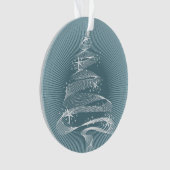 きらめくクリスマススタイリッシュツリー写真 オーナメント (正面)