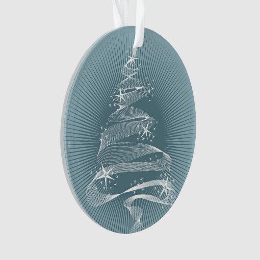 きらめくクリスマススタイリッシュツリー写真 オーナメント (正面)