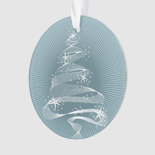 きらめくクリスマススタイリッシュツリー写真 オーナメント (正面)