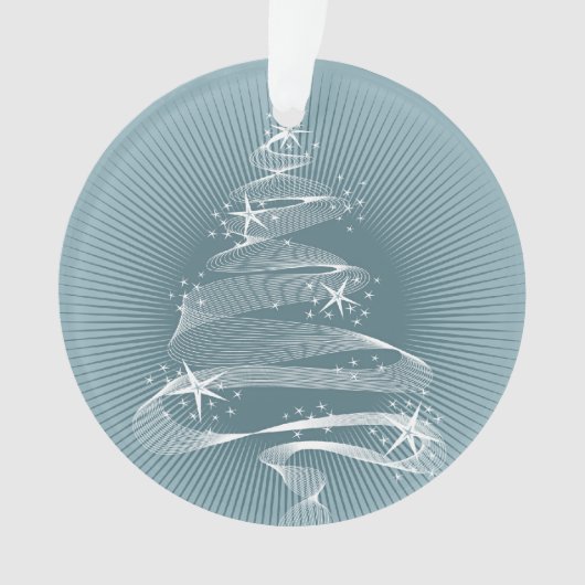 きらめくクリスマススタイリッシュツリー写真 オーナメント (正面)