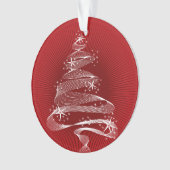 きらめくクリスマススタイリッシュツリー写真 オーナメント (正面)