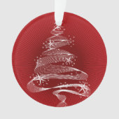 きらめくクリスマススタイリッシュツリー写真 オーナメント (正面)