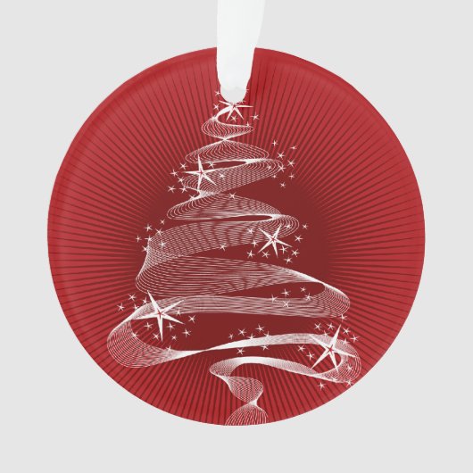 きらめくクリスマススタイリッシュツリー写真 オーナメント (正面)