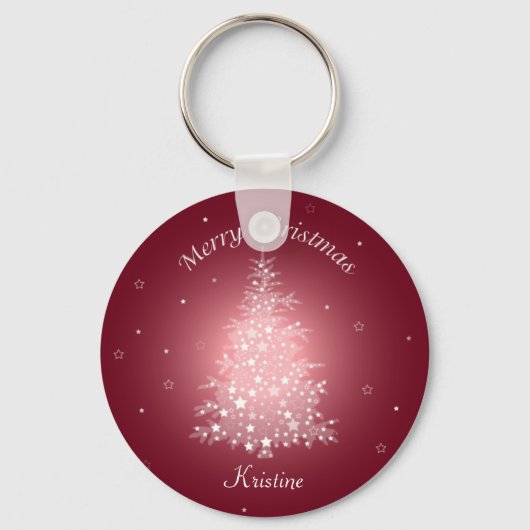 きらめくクリスマスツリーキーチェーン キーホルダー (正面)