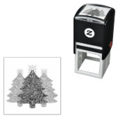 きらめくクリスマスツリーシルエット セルフインキングスタンプ (インサイチュ)