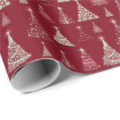 きらめくクリスマスツリーパターンレッドID844 ラッピングペーパー (ロールコーナー)