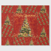 きらめくクリスマスツリーラッピング紙 ラッピングペーパー (フラット)