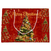 きらめくクリスマスツリー大抱き枕 ラージペーパーバッグ (正面)