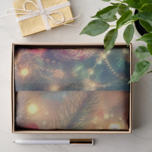 きらめくクリスマスツリー甘い子猫デクページ 薄葉紙 (ギフト)