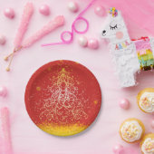 きらめくクリスマスツリー7"紙プレート ペーパープレート (パーティー)