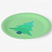 きらめくクリスマスツリー ペーパープレート (アングル)