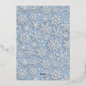 きらめくクリスマスフォトグリーティングシルバー 箔シーズンカード (裏面)