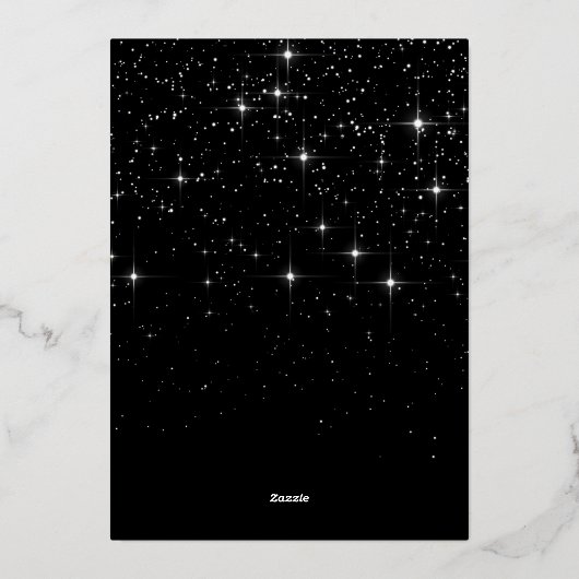 きらめくクリスマスフォトグリーティングシルバー 箔シーズンカード (裏面)