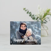 きらめくクリスマスフォトグリーティングシルバー 箔シーズンポストカード (立ち正面)