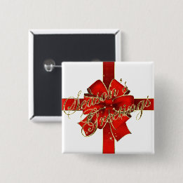 きらめくクリスマスボウ 缶バッジ