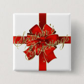 きらめくクリスマスボウ 缶バッジ (正面)