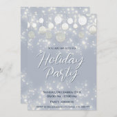 きらめくクリスマスボールの休日企業のパーティー 招待状 (正面/裏面)