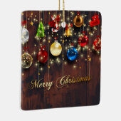 きらめくクリスマスボール、星、雪片 セラミックオーナメント (右)