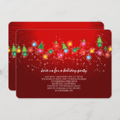 きらめくクリスマスライツホリデーパーティー招待状 招待状 (正面/裏面)