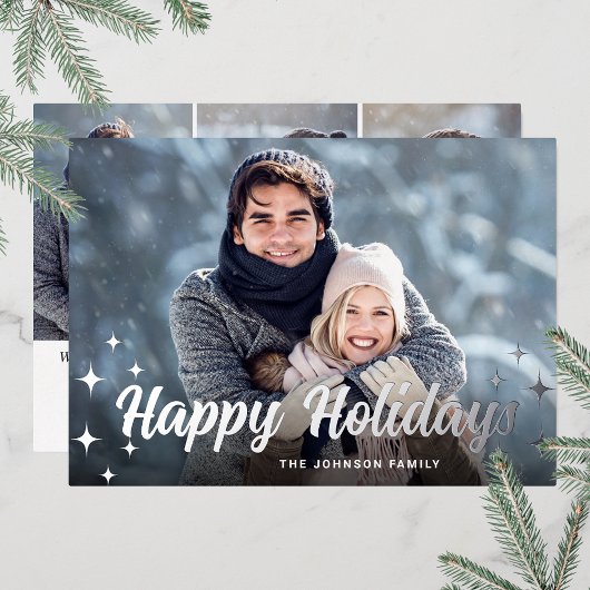 きらめくクリスマス4 PHOTOグリーティングシルバー 箔シーズンカード