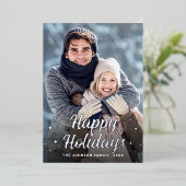 きらめくクリスマス4 PHOTOグリーティングシルバー 箔シーズンカード (立ち正面)