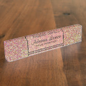 きらめくグリッターパターン デスクネームプレート (側面)