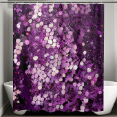 きらめくグリッターパープルシークインシャワーカーテン シャワーカーテン