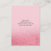 きらめくグリッターピンクジュエリーイヤリングディスプレイ 名刺 (裏面)