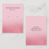 きらめくグリッターピンクジュエリーイヤリングディスプレイ 名刺 (正面/裏面)