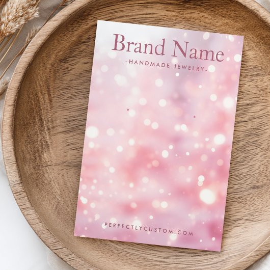 きらめくグリッターライツピンクのイヤリング表示カード