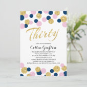 きらめくグリッター紙吹雪 | 30th誕生日 招待状 (スタンド正面)