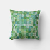 きらめくグリーン市松模様に装飾用クッション クッション (正面)