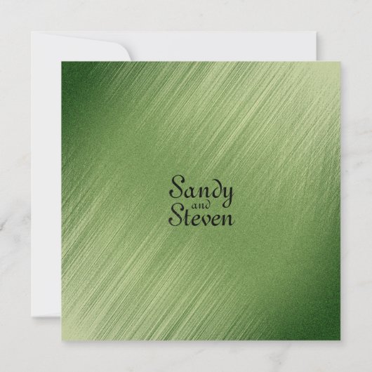 きらめくグリーン結婚式招待状 招待状 (裏面)