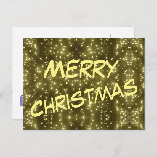 きらめくゴールデンライツクリスマスハガキ ポストカード (正面/裏面)